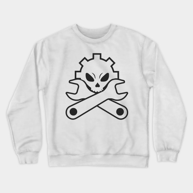 Mechanic Skull And Crossed Tools Funny Crewneck Sweatshirt by Ramateeshop